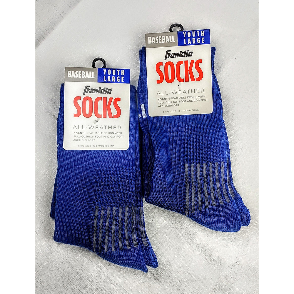 Baseball Socks Royal Blue - Franklin Youth Large